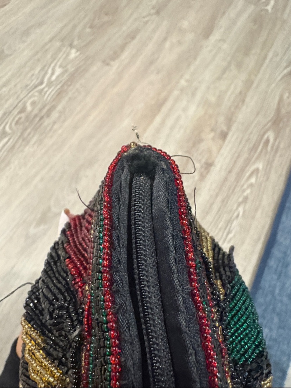 Dior Beaded Clutch in Black, Gold, Green & Red - Picture 3 of 11